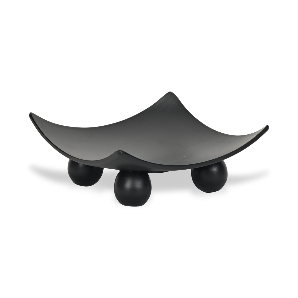Picture of Cheungs 6159BK-S Clyne Curved Black Wood Trays on Wood Orbs - Small