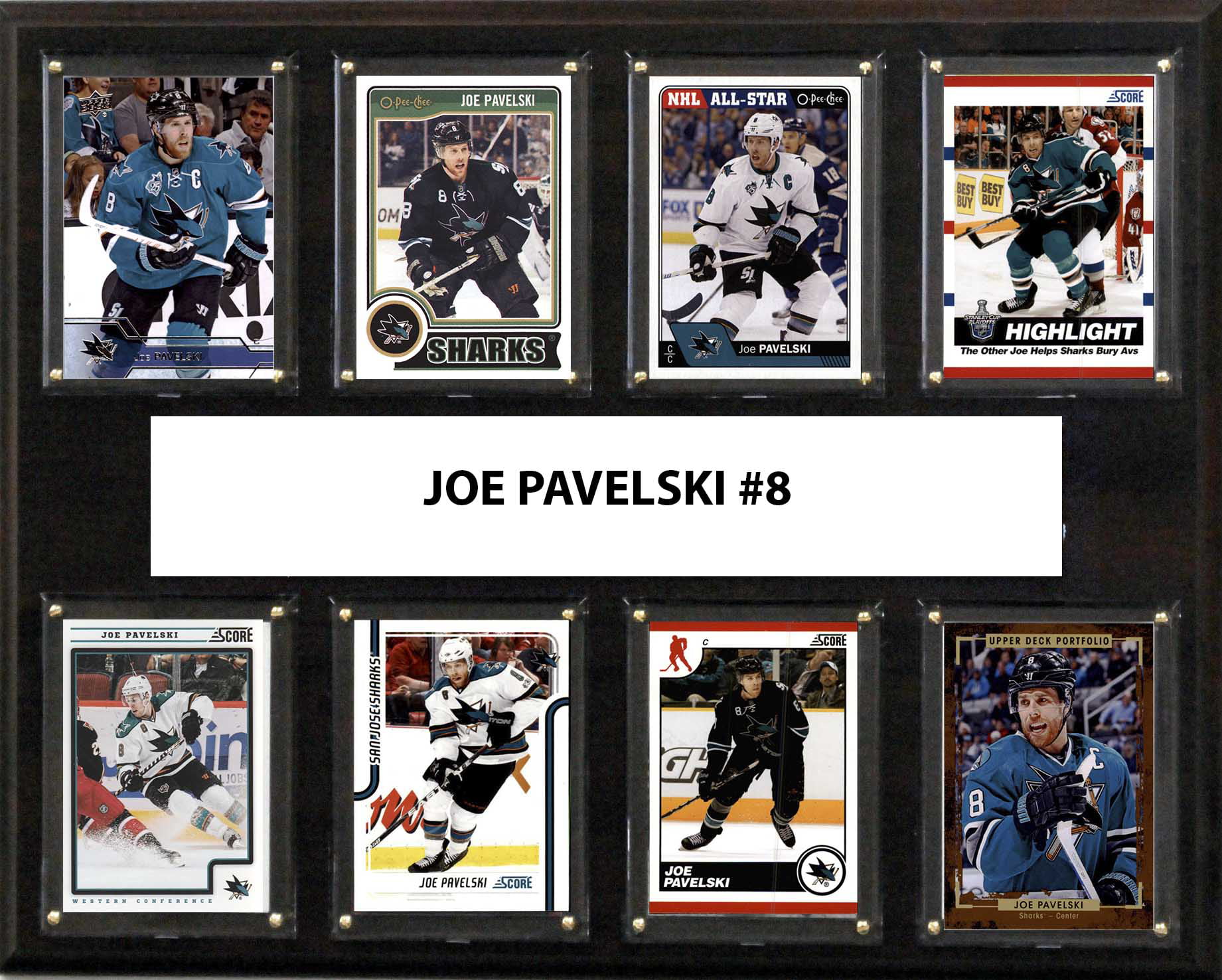 Picture of C & I Collectables 1215PAVELSKI8C 12 x 15 in. Joe Pavelski NHL San Jose Sharks 8 Card Plaque