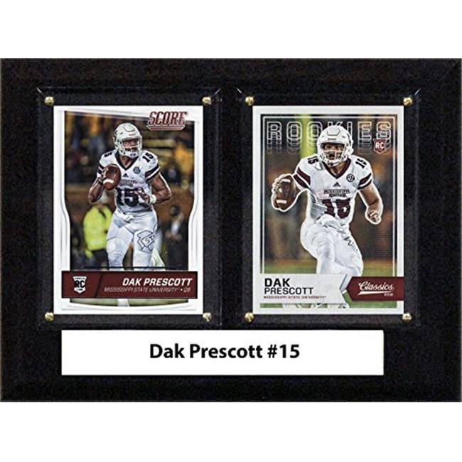 Picture of C & I Collectables 68PRESCOTTCO 6 x 8 in. Dak Prescott NCAA Mississippi State Bulldogs Two Card Plaque