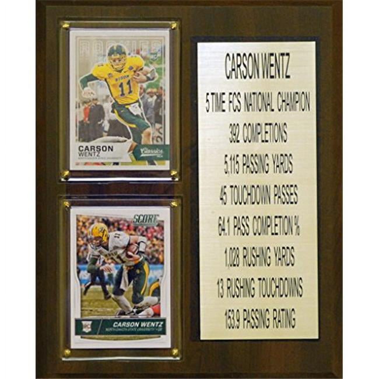 Picture of C & I Collectables 810WENTZCO 8 x 10 in. Carson Wentz NCAA North Dakota State Bison Two Card Stat Plaque