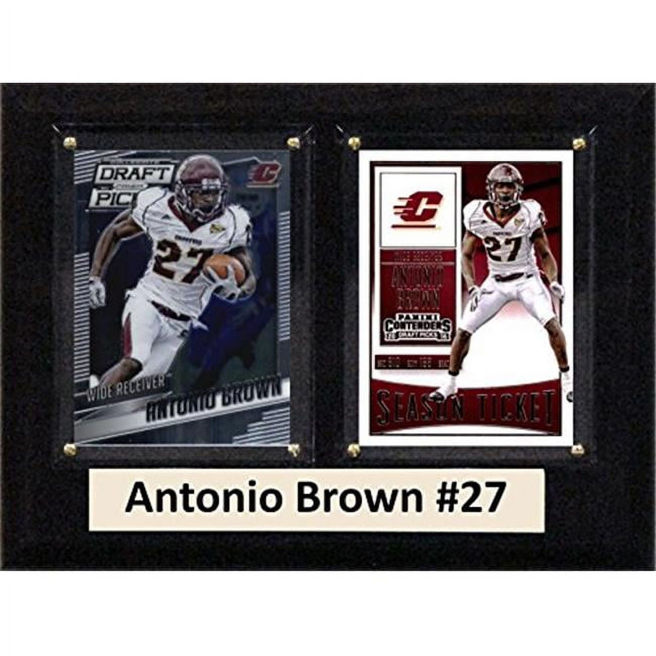 Picture of C & I Collectables 68BROWNCO 6 x 8 in. Antonio Brown NCAA Central Michigan Two Card Plaque