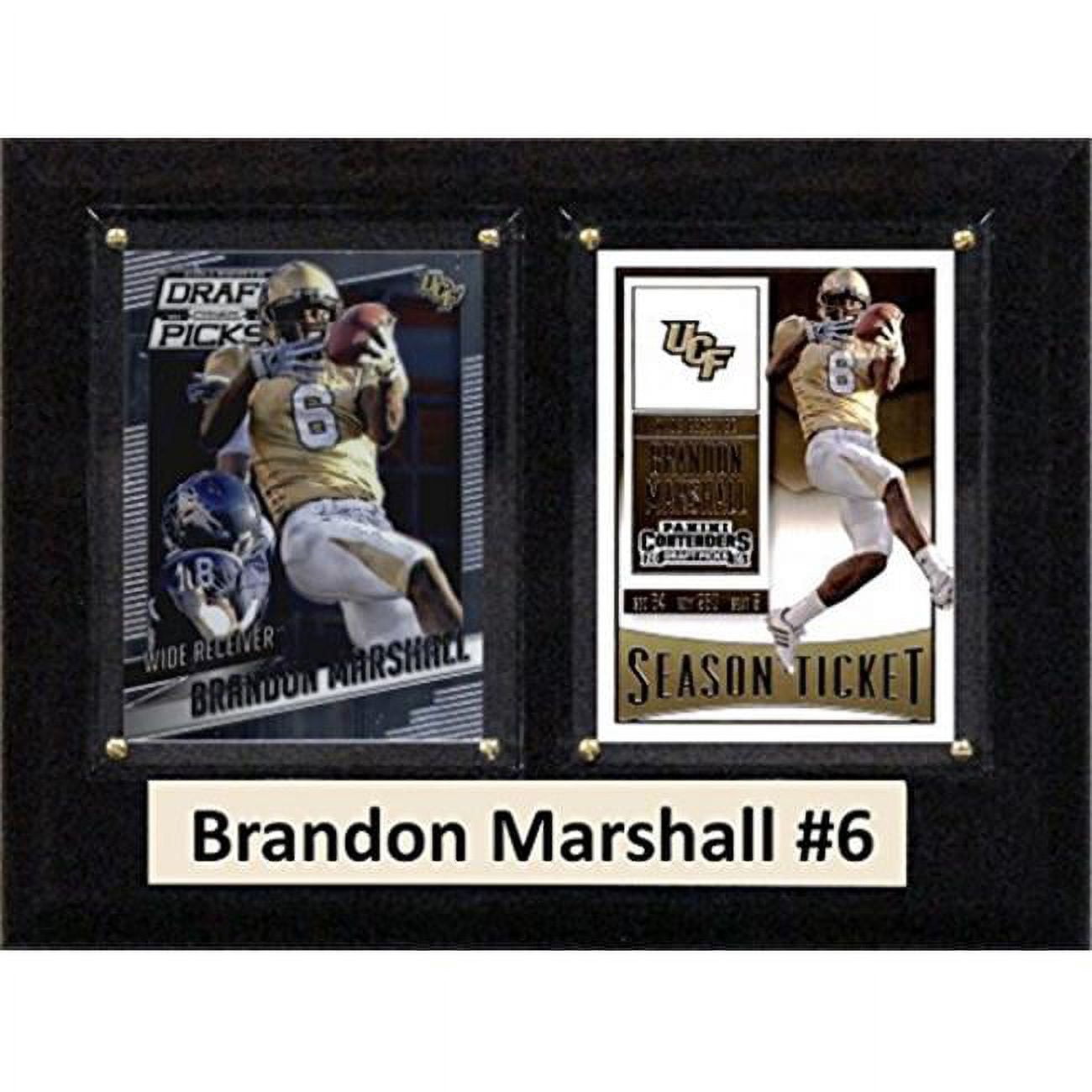 Picture of C & I Collectables 68BMARSHCO 6 x 8 in. Brandon Marshall NCAA UCF Knights Two Card Plaque