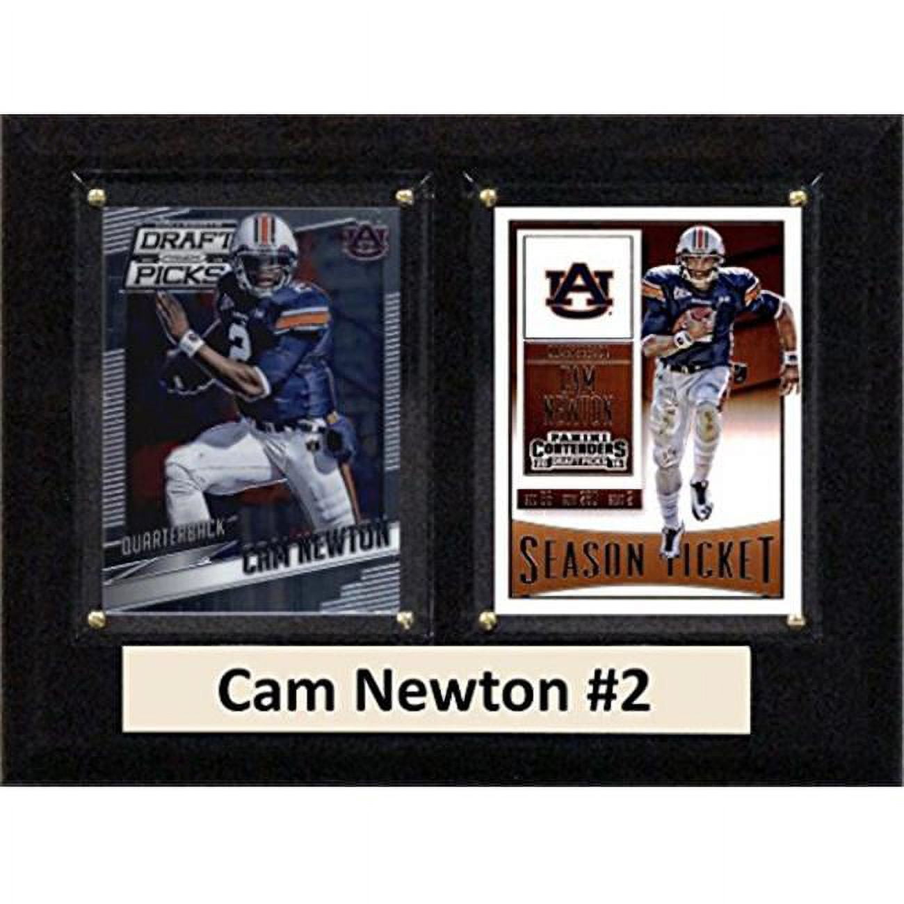 Picture of C & I Collectables 68NEWTONCO 6 x 8 in. Cam Newton NCAA Auburn Tigers Two Card Plaque