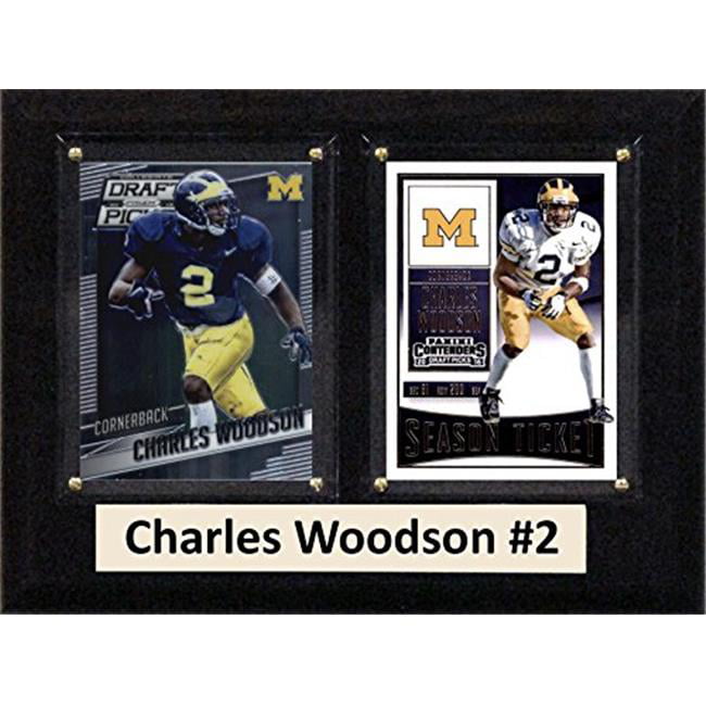 Picture of C & I Collectables 68CWOODSONCO 6 x 8 in. Charles Woodson NCAA Michigan Wolverines Two Card Plaque