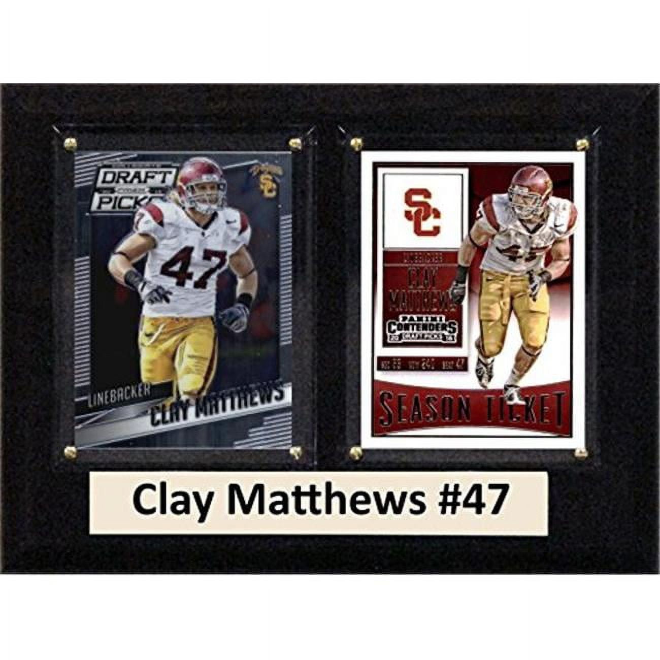 Picture of C & I Collectables 68CLAYMCO 6 x 8 in. Clay Matthews NCAA USC Trojans Two Card Plaque