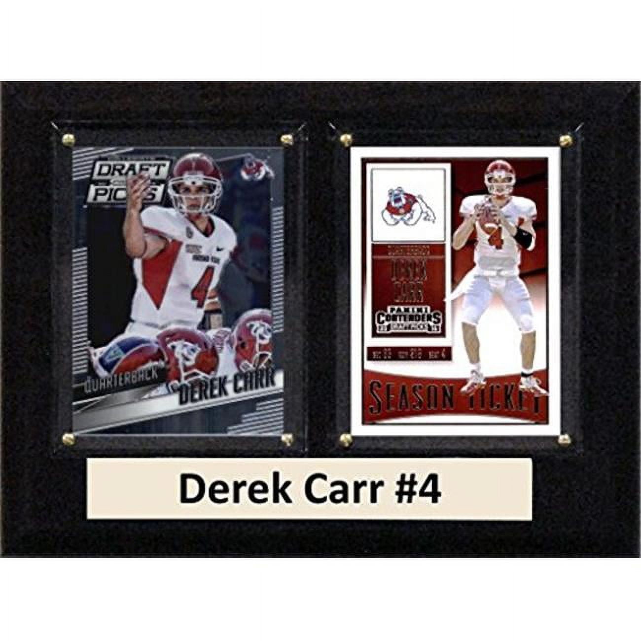 Picture of C & I Collectables 68CARRCO 6 x 8 in. Derek Carr NCAA Fresno State Bulldogs Two Card Plaque