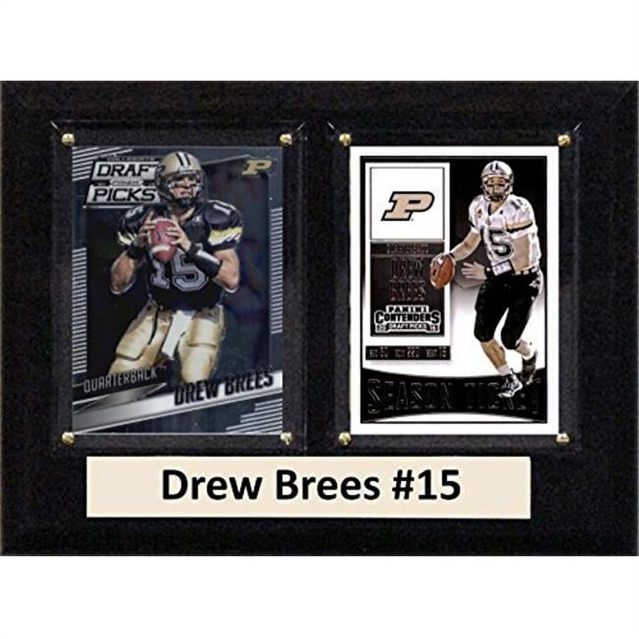 Picture of C & I Collectables 68BREESCO 6 x 8 in. Drew Brees NCAA Purdue Boilmakers Two Card Plaque