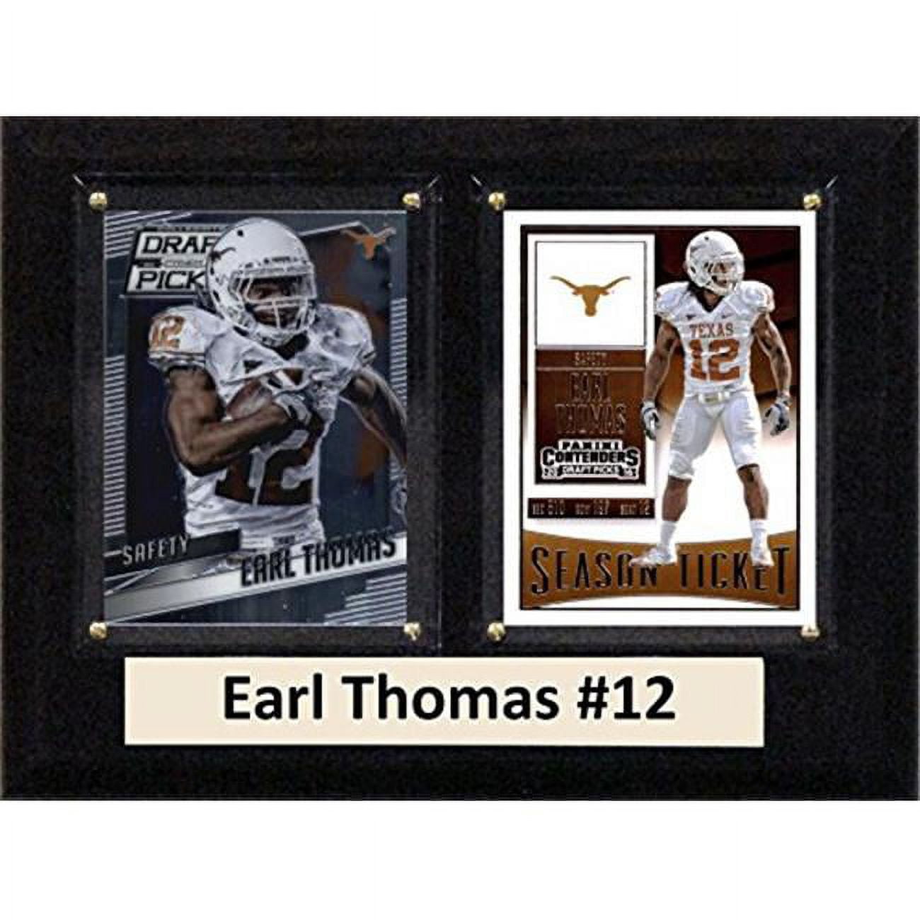 Picture of C & I Collectables 68ETHOMASCO 6 x 8 in. Earl Thomas NCAA Texas Longhorns Two Card Plaque