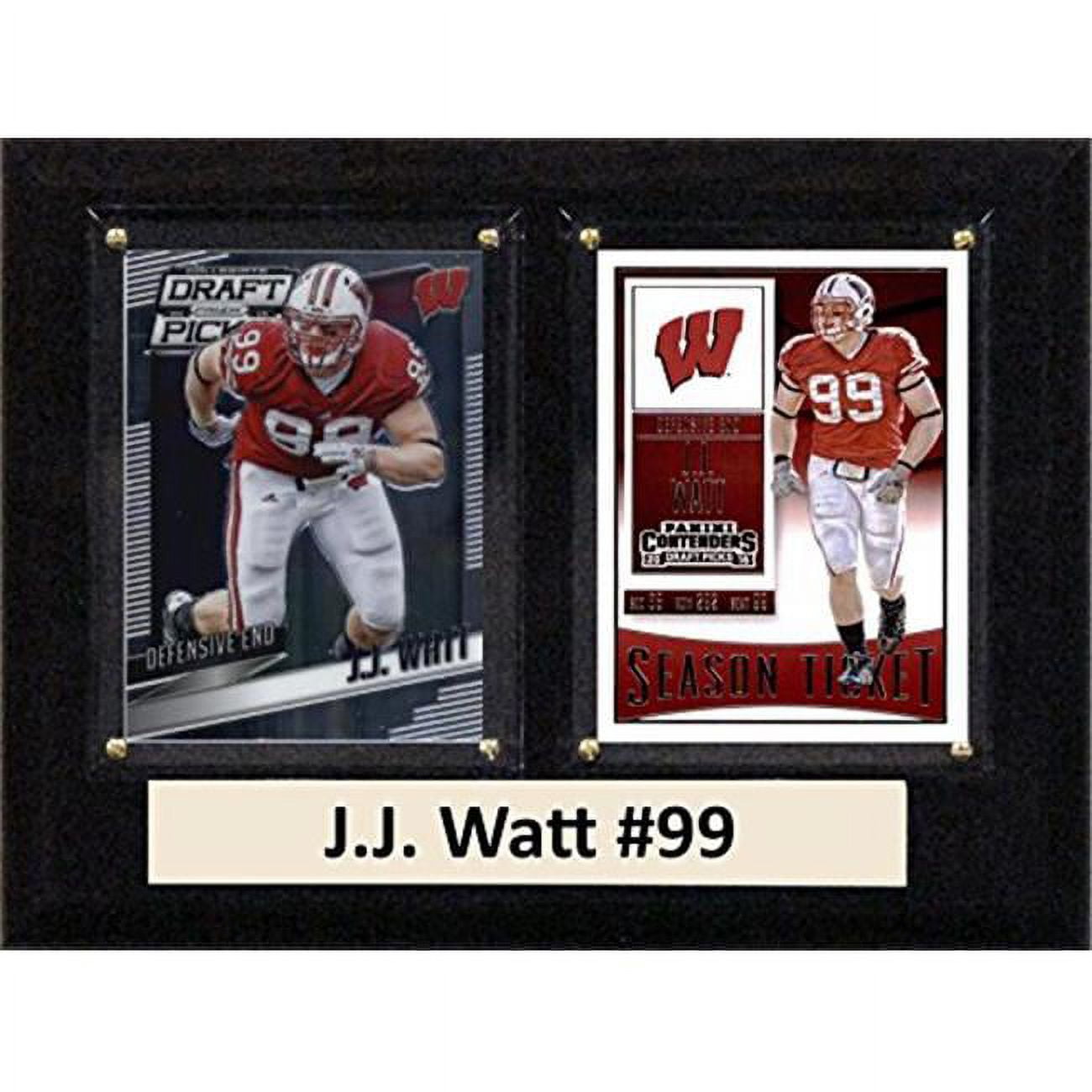 Picture of C & I Collectables 68WATTCO 6 x 8 in. JJ Watt NCAA Wisconsin Badgers Two Card Plaque