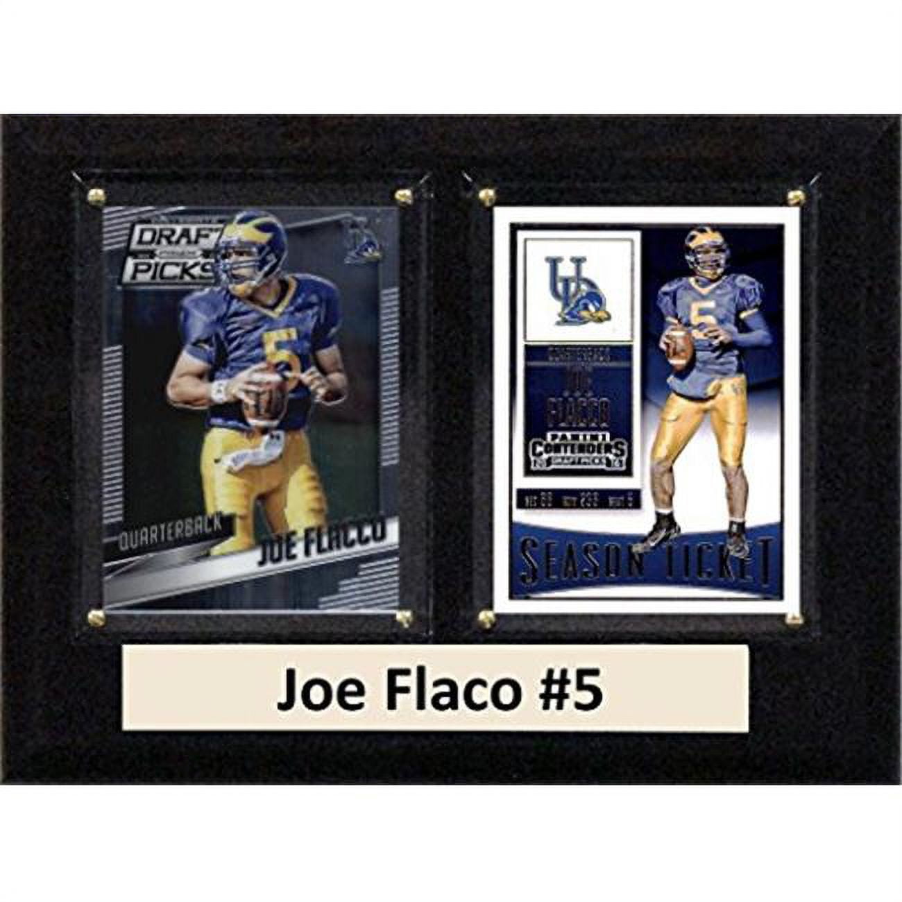Picture of C & I Collectables 68FLACCOCO 6 x 8 in. Joe Flacco NCAA Delaware Fightin Blue Hens Two Card Plaque