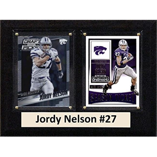 Picture of C & I Collectables 68NELSONCO 6 x 8 in. Jordy Nelson NCAA Kansas State Wildcats Two Card Plaque