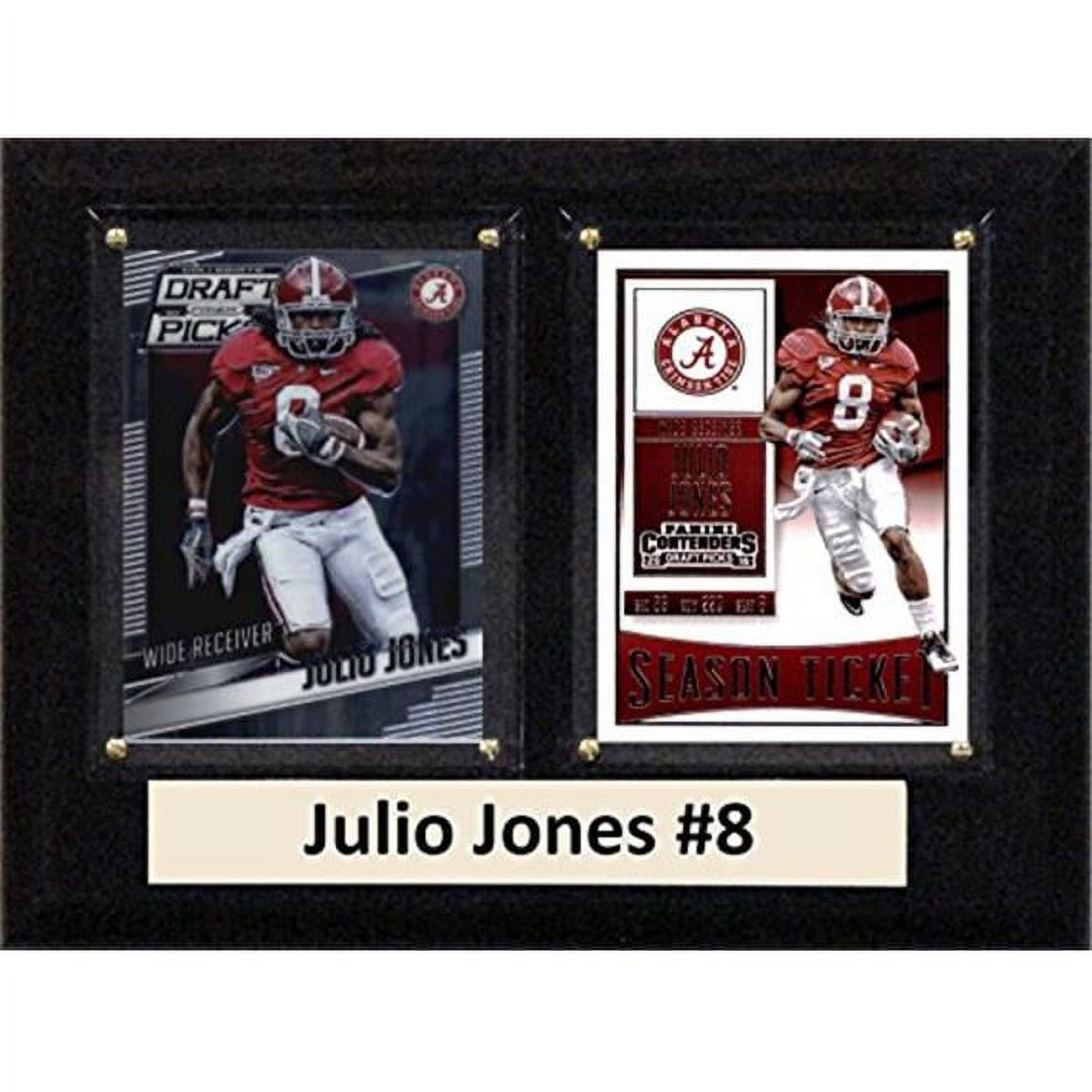 Picture of C & I Collectables 68JULIOJCO 6 x 8 in. Julio Jones NCAA Alabama Crimson Tide Two Card Plaque