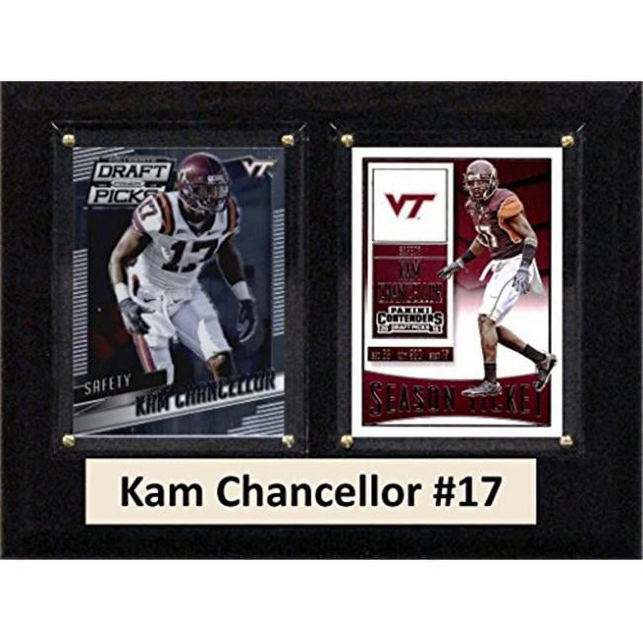 Picture of C & I Collectables 68CHANCELLORCO 6 x 8 in. Kam Chancellor NCAA Virginia Tech Hokies Two Card Plaque