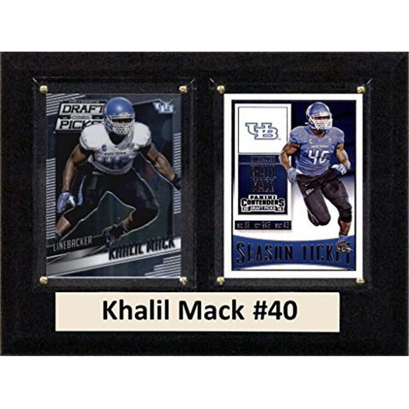 Picture of C & I Collectables 68MACKCO 6 x 8 in. Khalil Mack NCAA Buffalo Bulls Two Card Plaque
