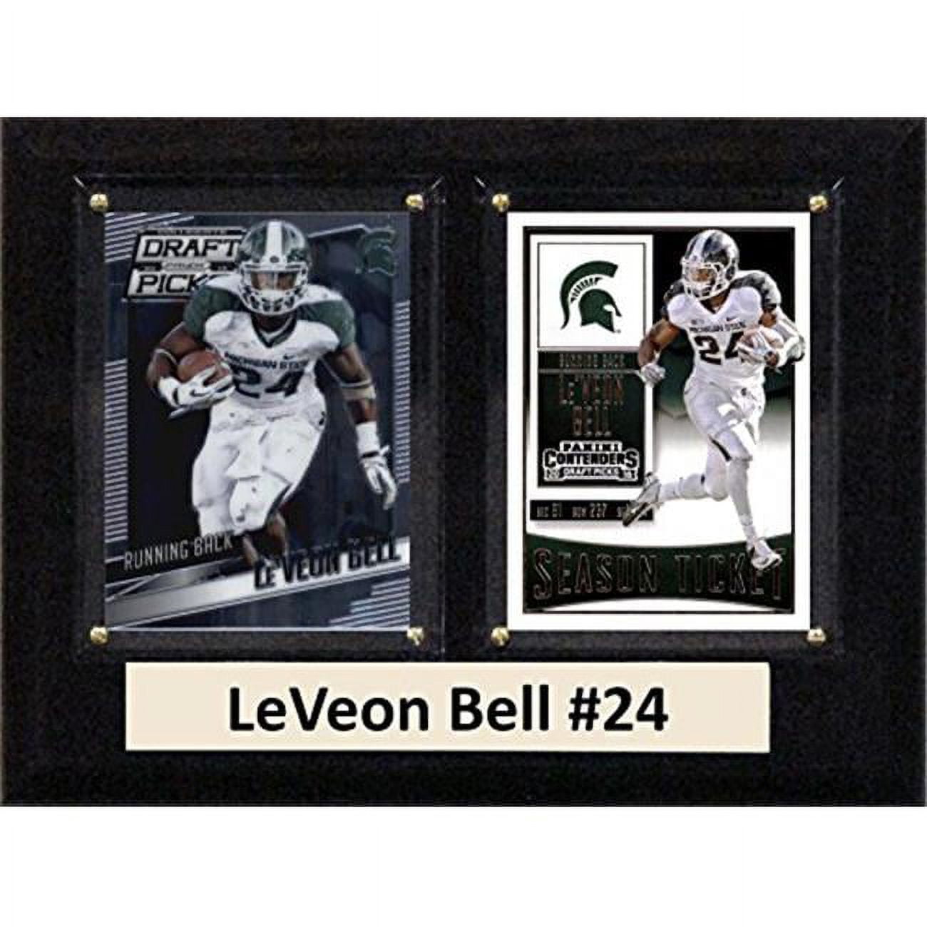 Picture of C & I Collectables 68LVBELLCO 6 x 8 in. LeVeon Bell NCAA State Spartans Two Card Plaque