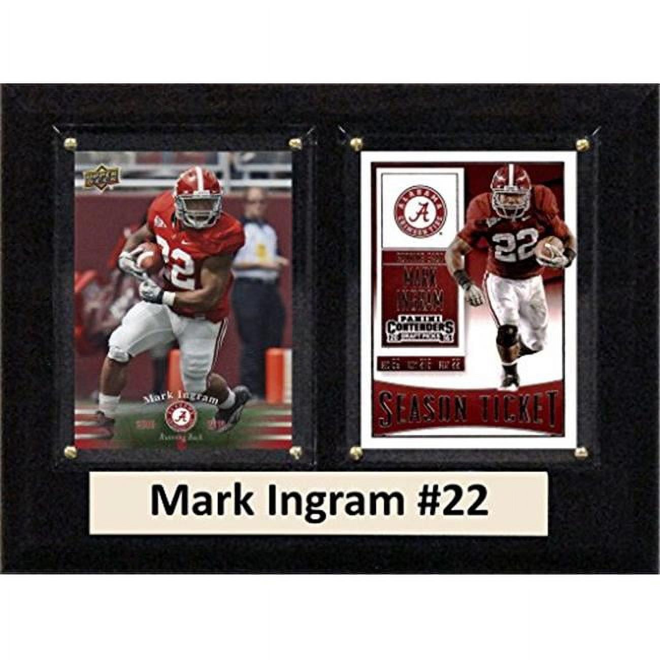Picture of C & I Collectables 68INGRAMCO 6 x 8 in. Mark Ingram NCAA Alabama Crimson Tide Two Card Plaque