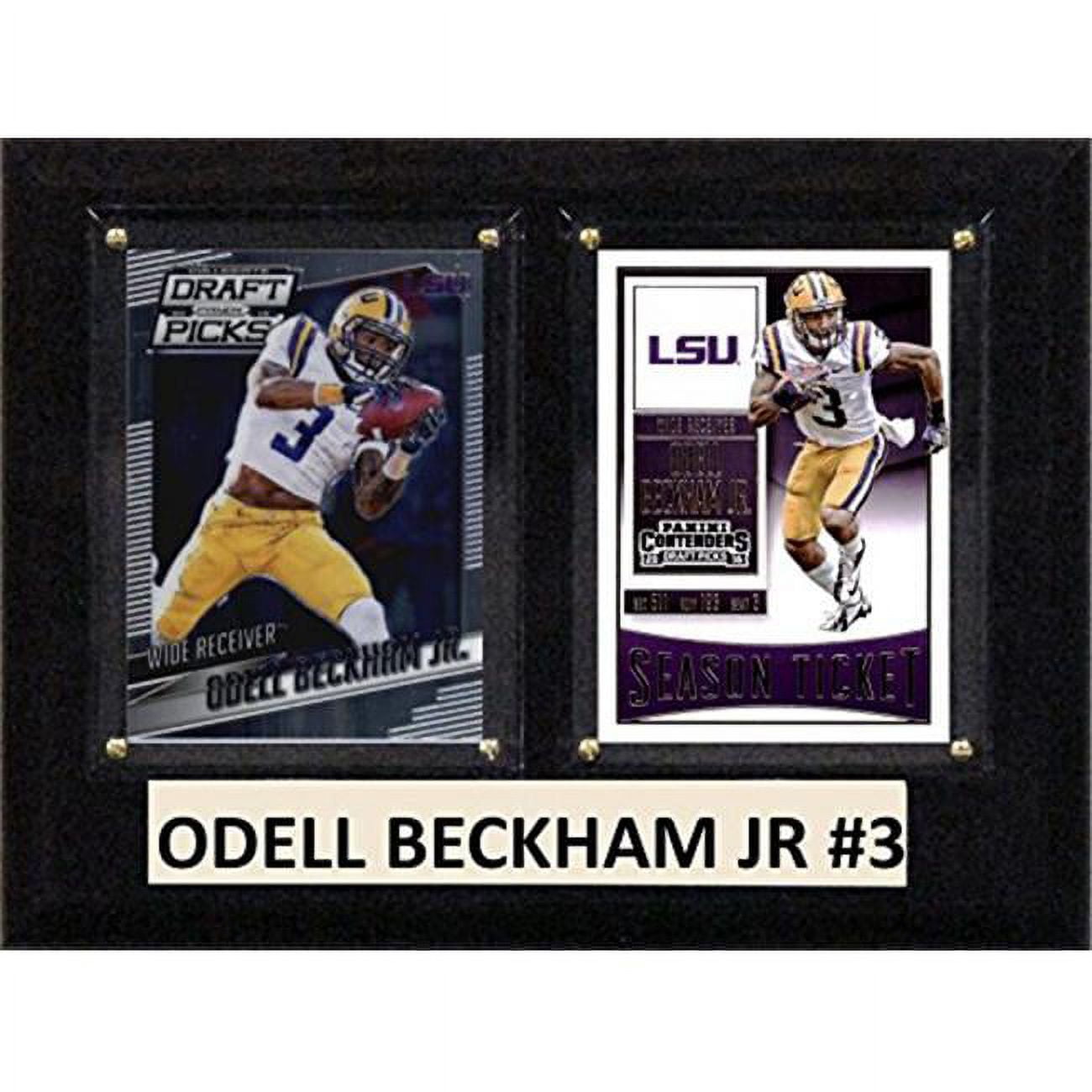 Picture of C & I Collectables 68BECKHAMCO 6 x 8 in. Odell Beckham Jr NCAA LSU Tigers Two Card Plaque
