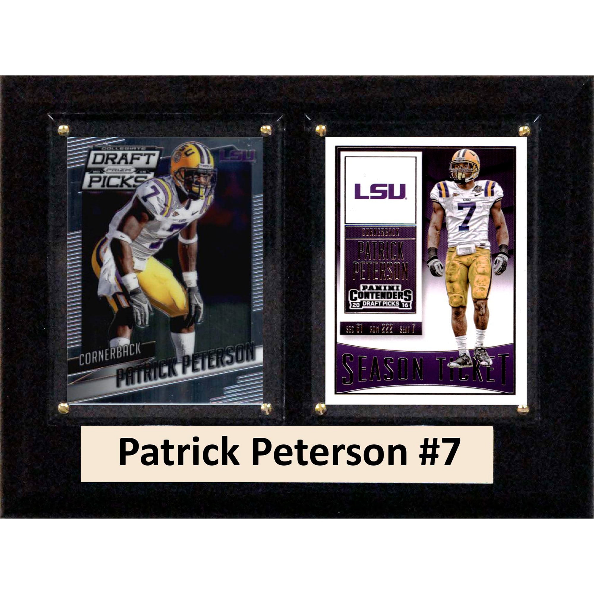 Picture of C & I Collectables 68PPETERCO 6 x 8 in. Patrick Peterson NCAA LSU Tigers Two Card Plaque