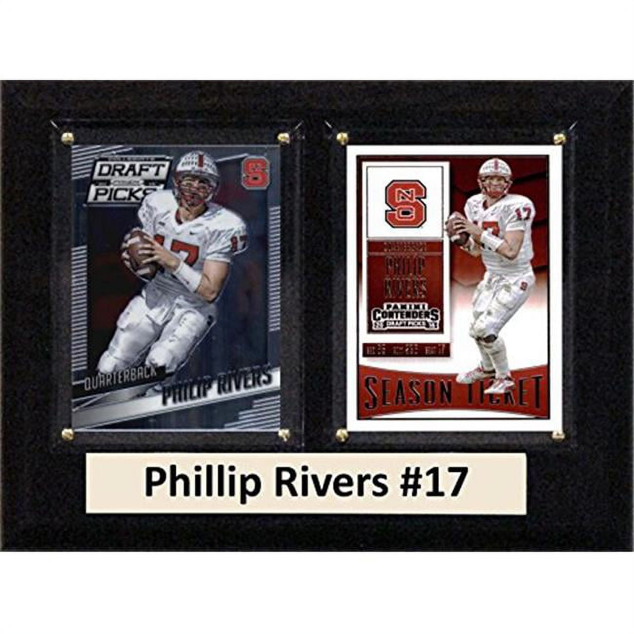 Picture of C & I Collectables 68RIVERSCO 6 x 8 in. Philip Rivers NCAA NC State Wolfpack Two Card Plaque
