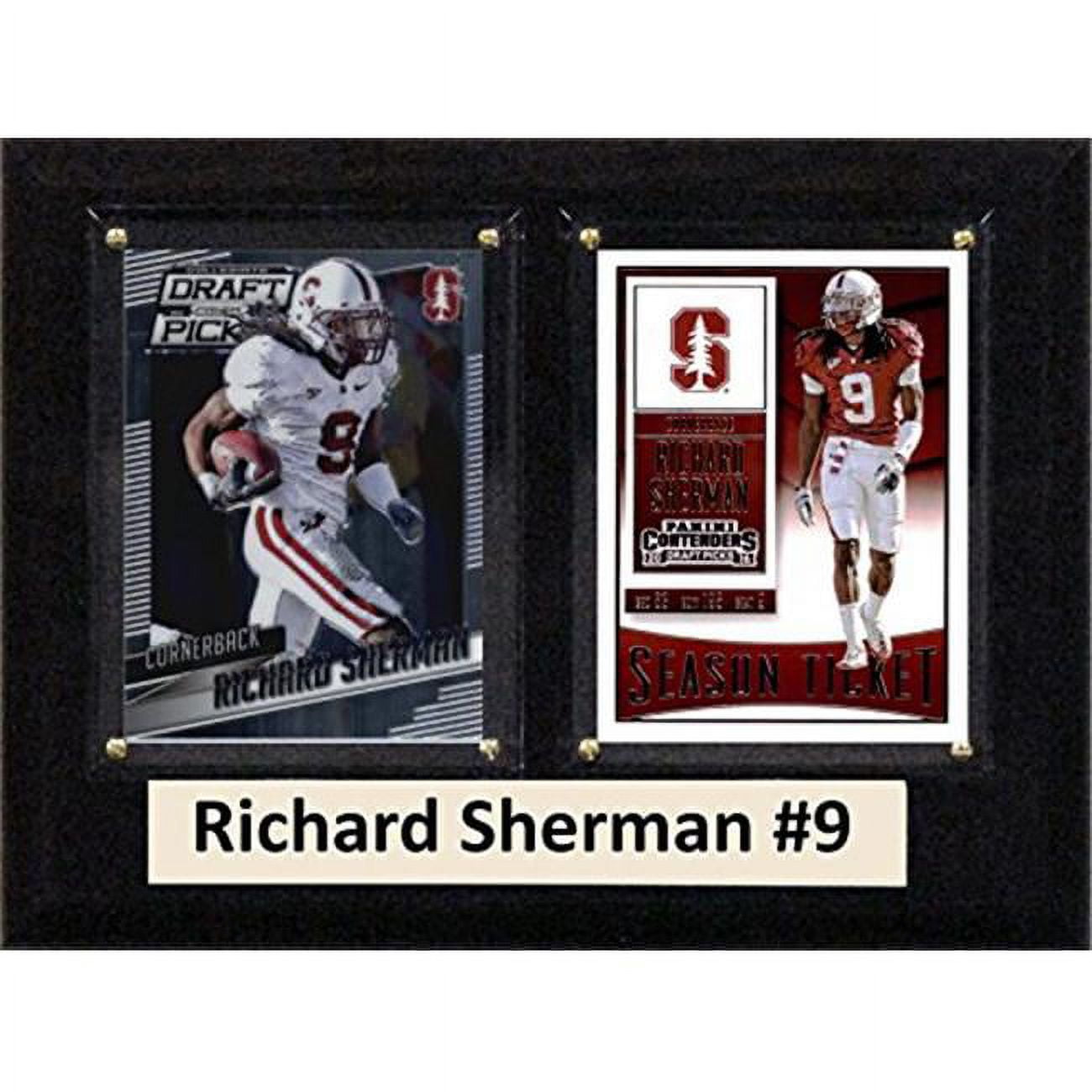 Picture of C & I Collectables 68SHERMANCO 6 x 8 in. Richard Sherman NCAA Stanford Cardinal Two Card Plaque