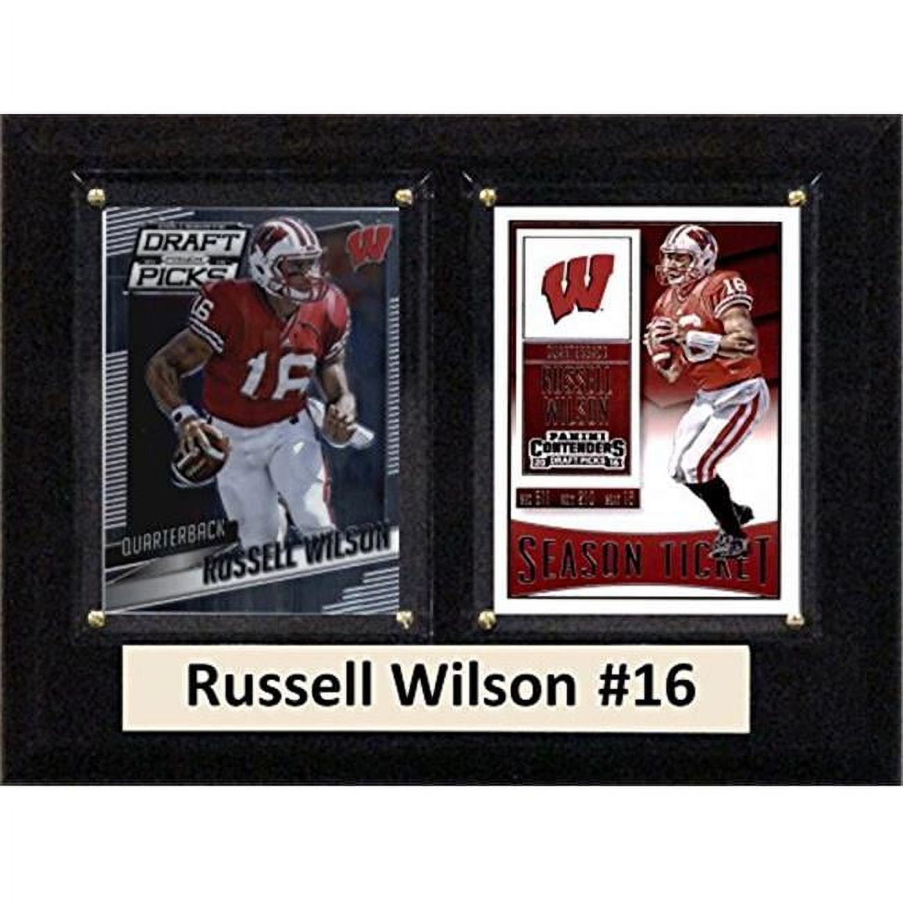 Picture of C & I Collectables 68RUWILSONCO 6 x 8 in. Russell Wilson NCAA Wisconsin Badgers Two Card Plaque