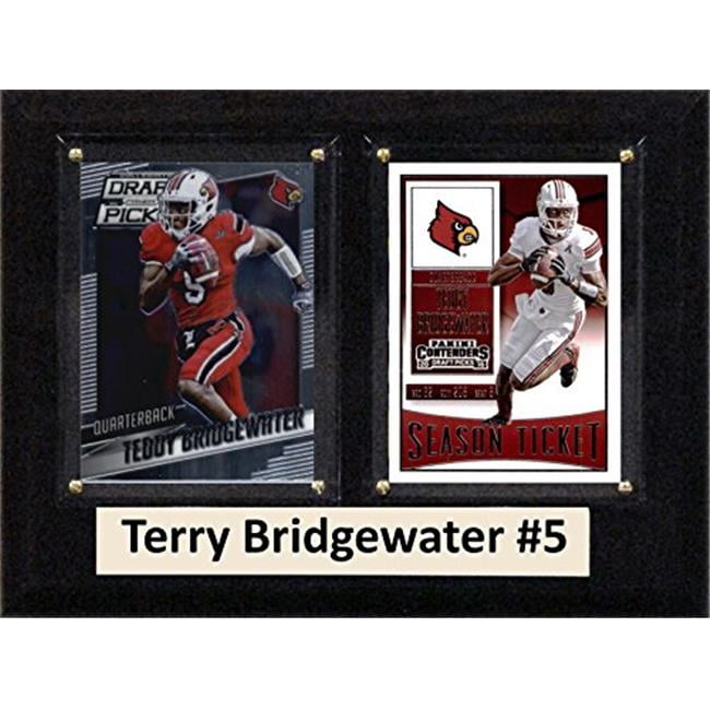 Picture of C & I Collectables 68BRIDGEWCO 6 x 8 in. Teddy Bridgewater NCAA Louisville Cardinal Two Card Plaque
