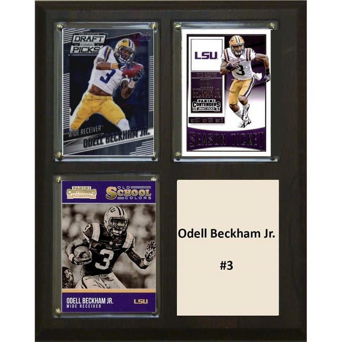 Picture of C & I Collectables 810BECKHAMCO 8 x 10 in. Odell Beckham Jr NCAA LSU Tigers Three Card Plaque