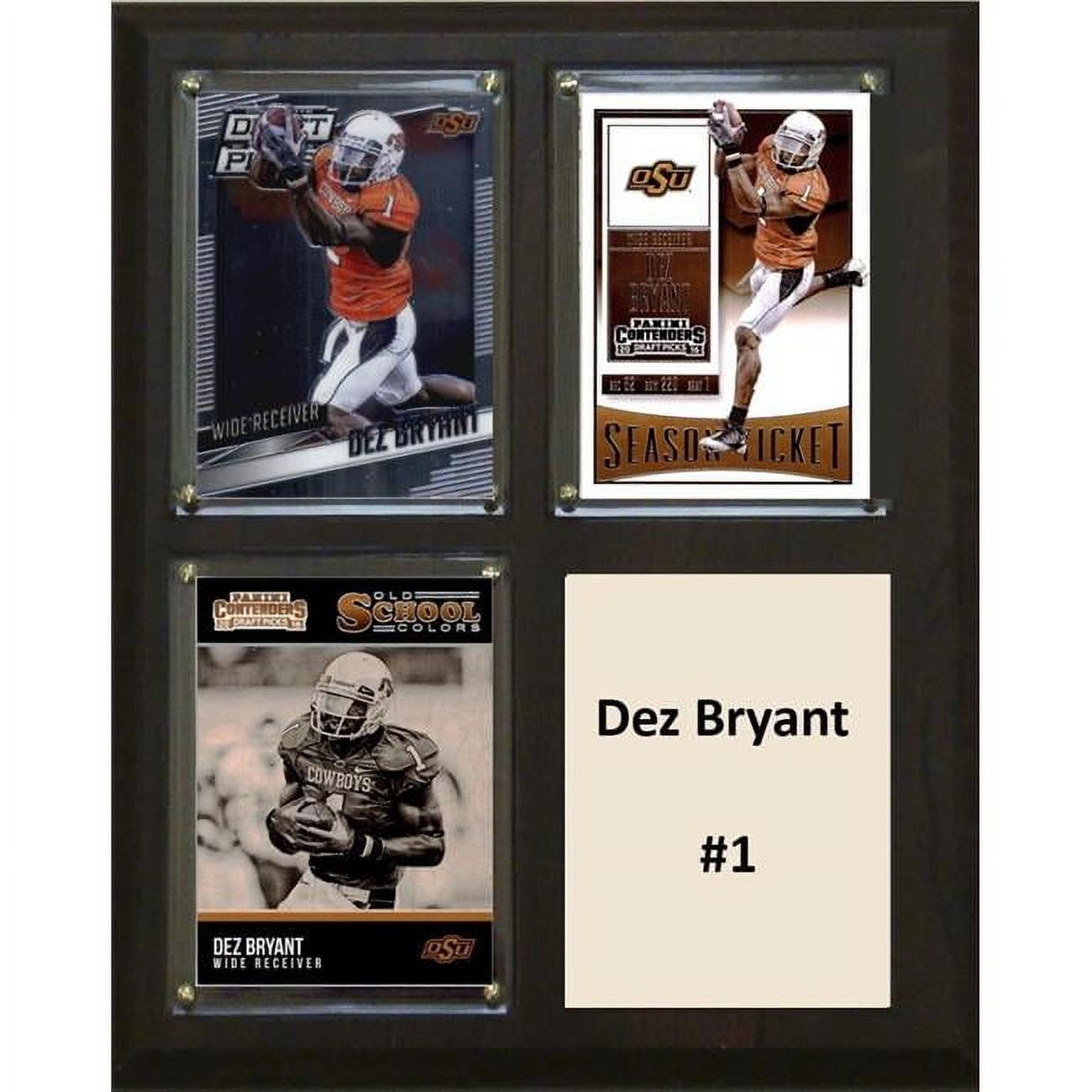 Picture of C & I Collectables 810DEZBRYANTCO 8 x 10 in. Dez Bryant NCAA Oklahoma State Cowboys Three Card Plaque
