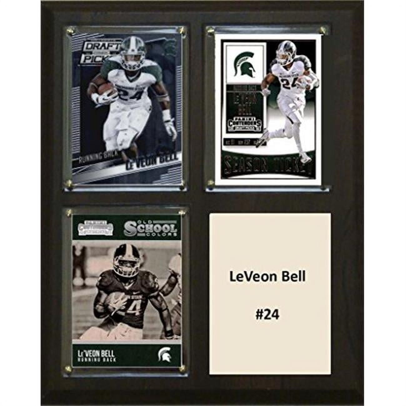 Picture of C & I Collectables 810LVBELLCO 8 x 10 in. LeVeon Bell NCAA Michigan State Spartans Three Card Plaque