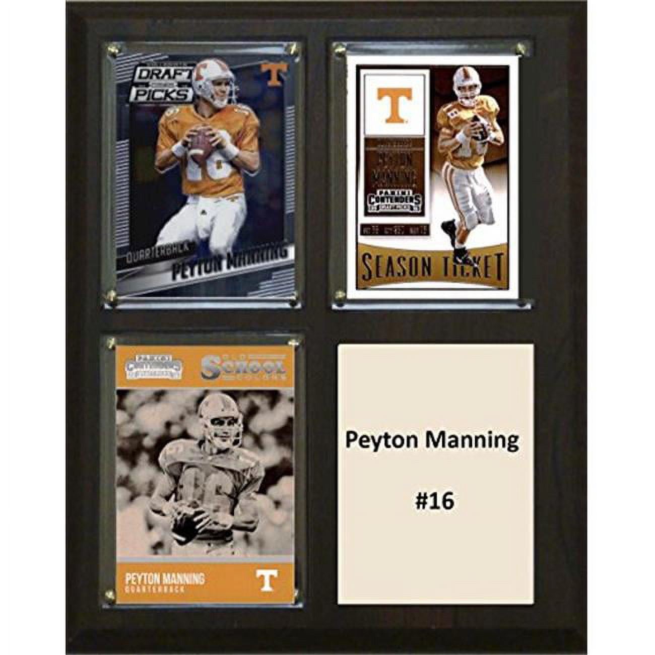 Picture of C & I Collectables 810PMANNINGCO 8 x 10 in. Peyton Manning NCAA Tennessee Volunteers Three Card Plaque