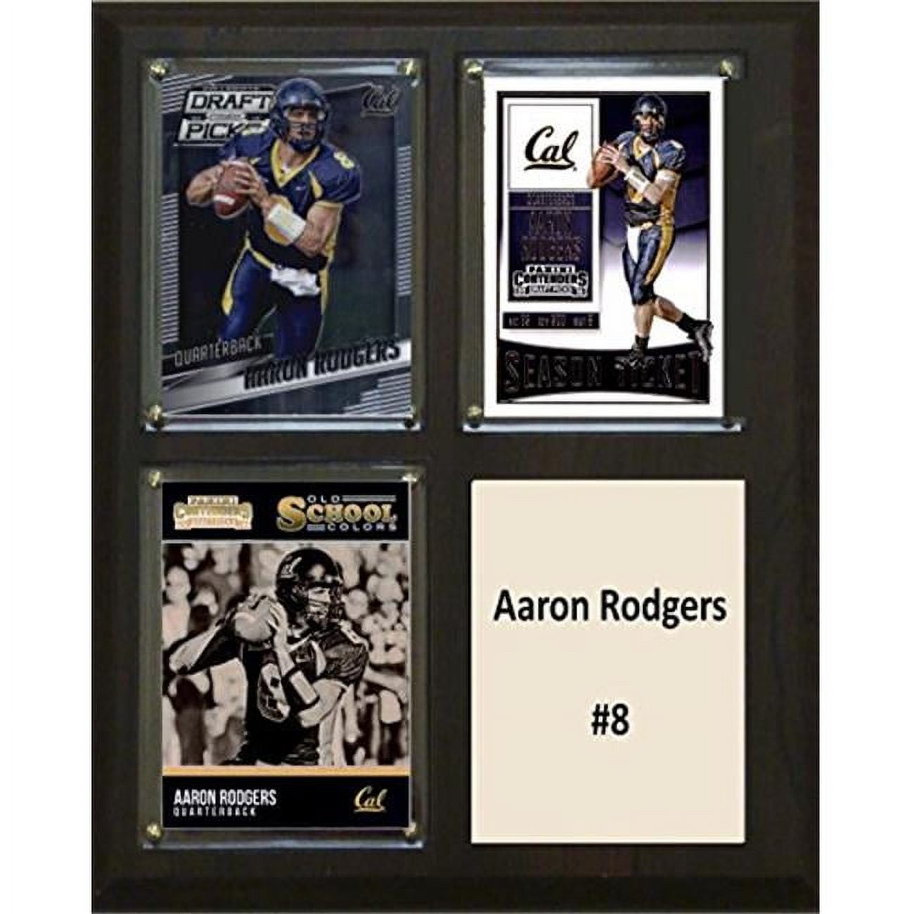 Picture of C & I Collectables 810RODGERSCO 8 x 10 in. Aaron Rodgers NCAA California Golden Bears Three Card Plaque