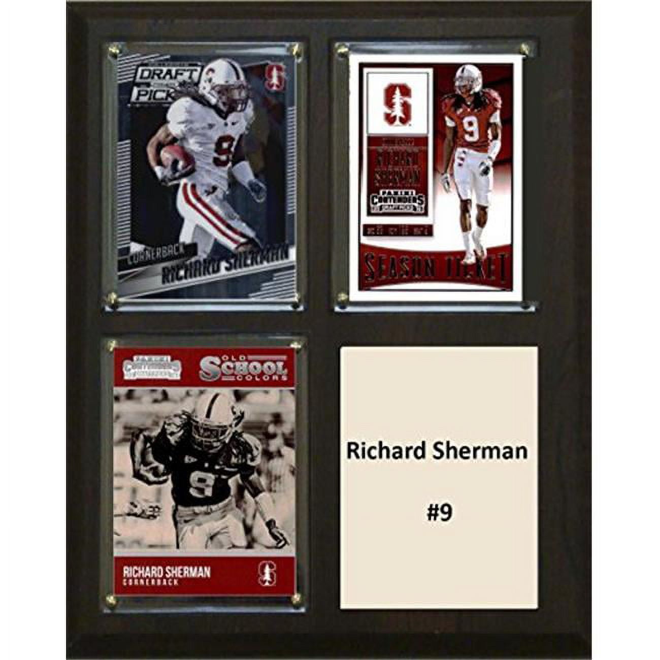 Picture of C & I Collectables 810SHERMANCO 8 x 10 in. Richard Sherman NCAA Stanford Cardinal Three Card Plaque
