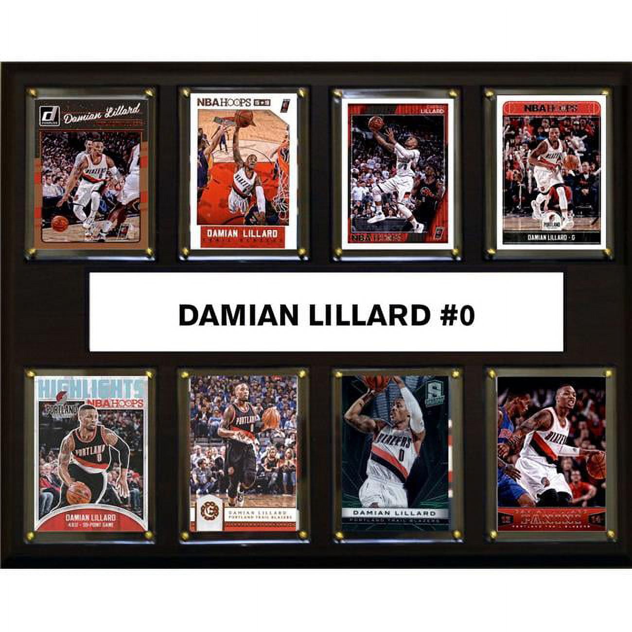 Picture of C&I Collectables 1215LILLARD8C NBA 12 x 15 in. Damon Lillard Portland Trail Blazers 8-Card Plaque