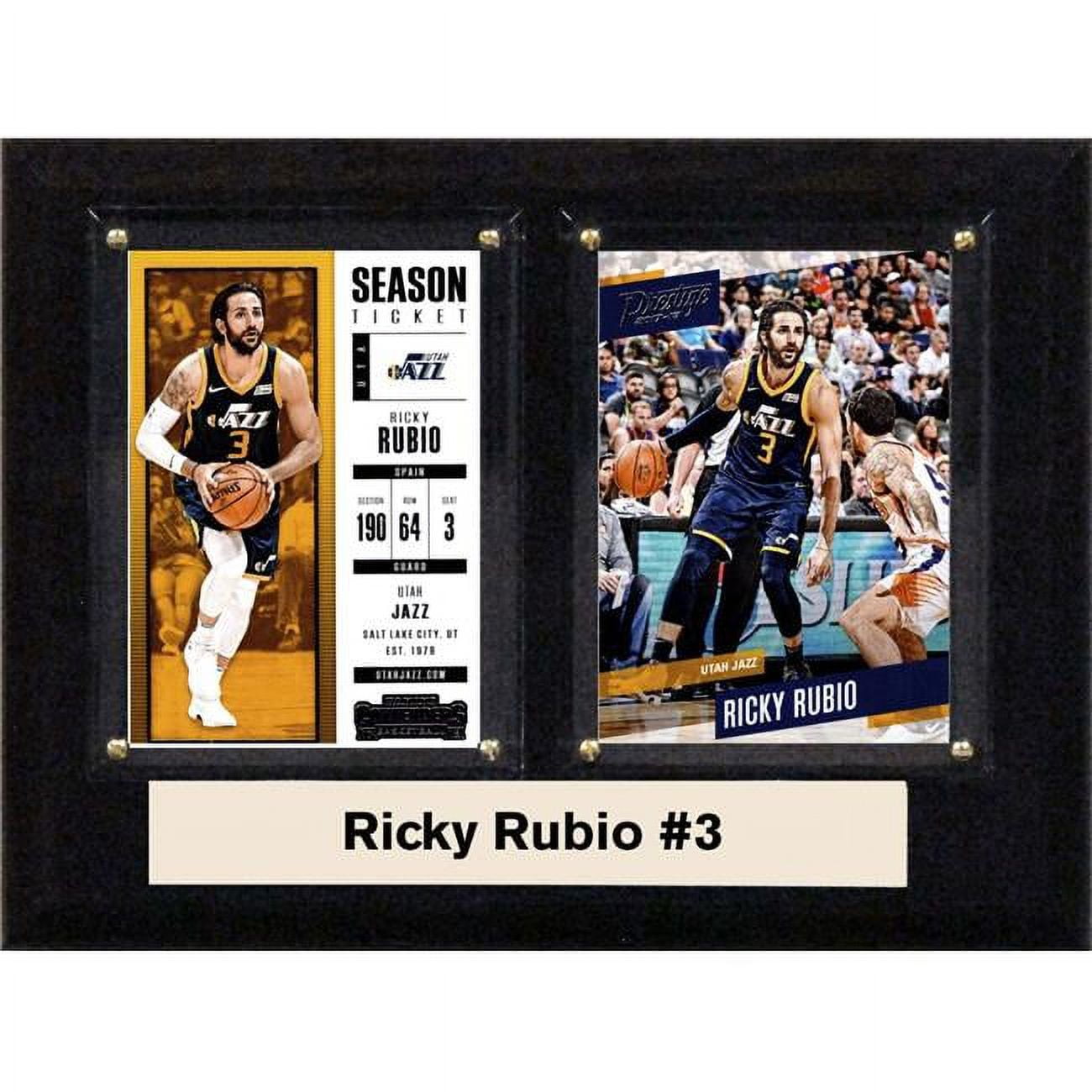 Picture of C&I Collectables 68RUBIOUTAH NBA 6 x 8 in. Ricky Rubio Utah Jazz Two Card Plaque