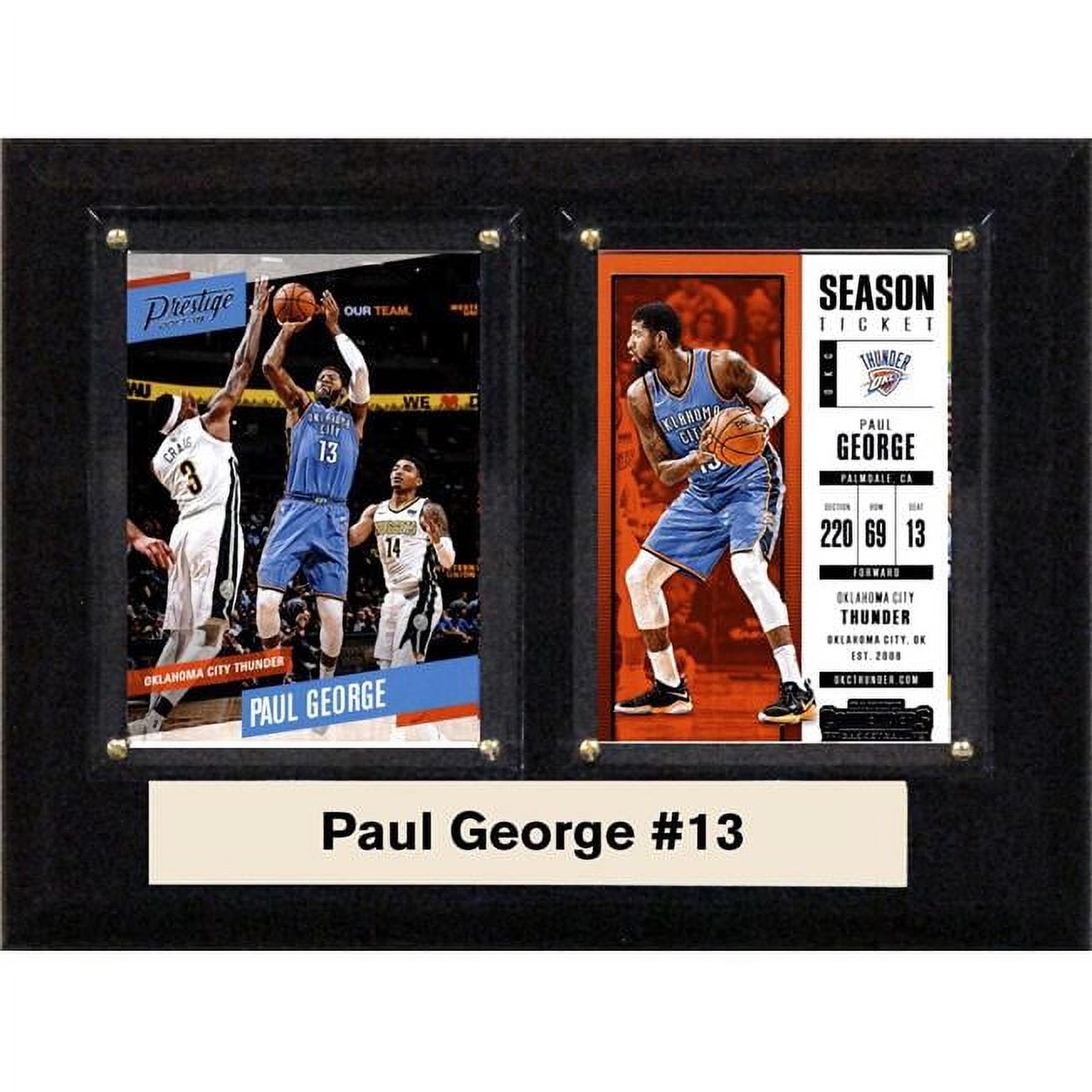 Picture of C&I Collectables 68PGEORGEOKC NBA 6 x 8 in. Paul George Oklahoma City Thunder Two Card Plaque