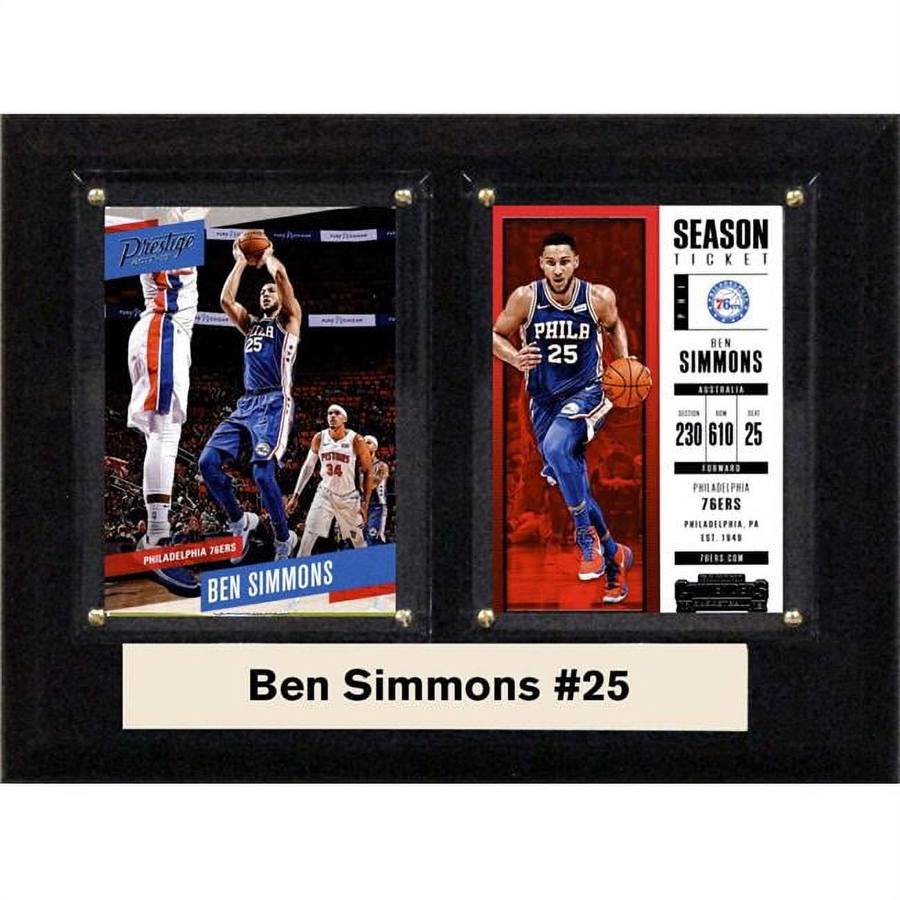 Picture of C&I Collectables 68BENSIMMONS NBA 6 x 8 in. Ben Simmons Philadelphia 76ers Two Card Plaque