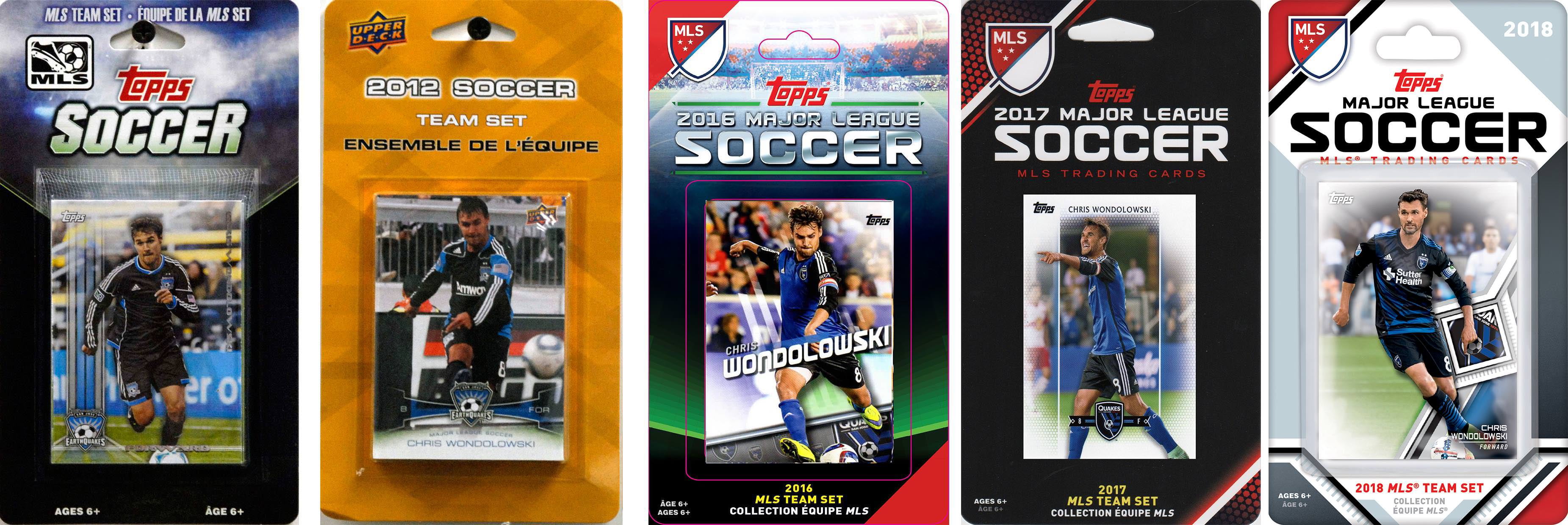 Picture of C&I Collectables EARTHQ518TS MLS San Jose Earthquakes 5 Different Licensed Trading Card Team Sets