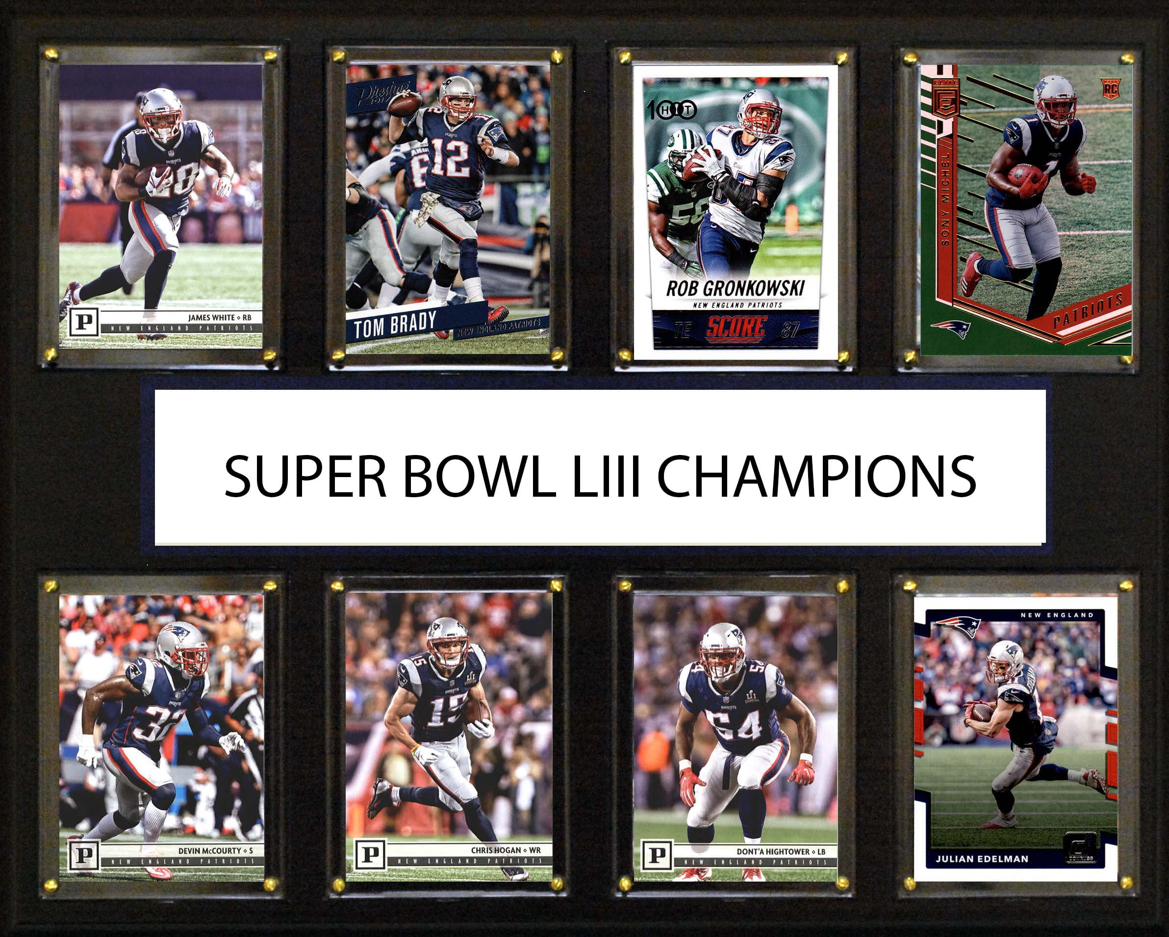 Picture of C&I Collectables 1215SB538C NFL 12 x 15 in. New England Patriots Super Bowl 53 - 8-Card Plaque