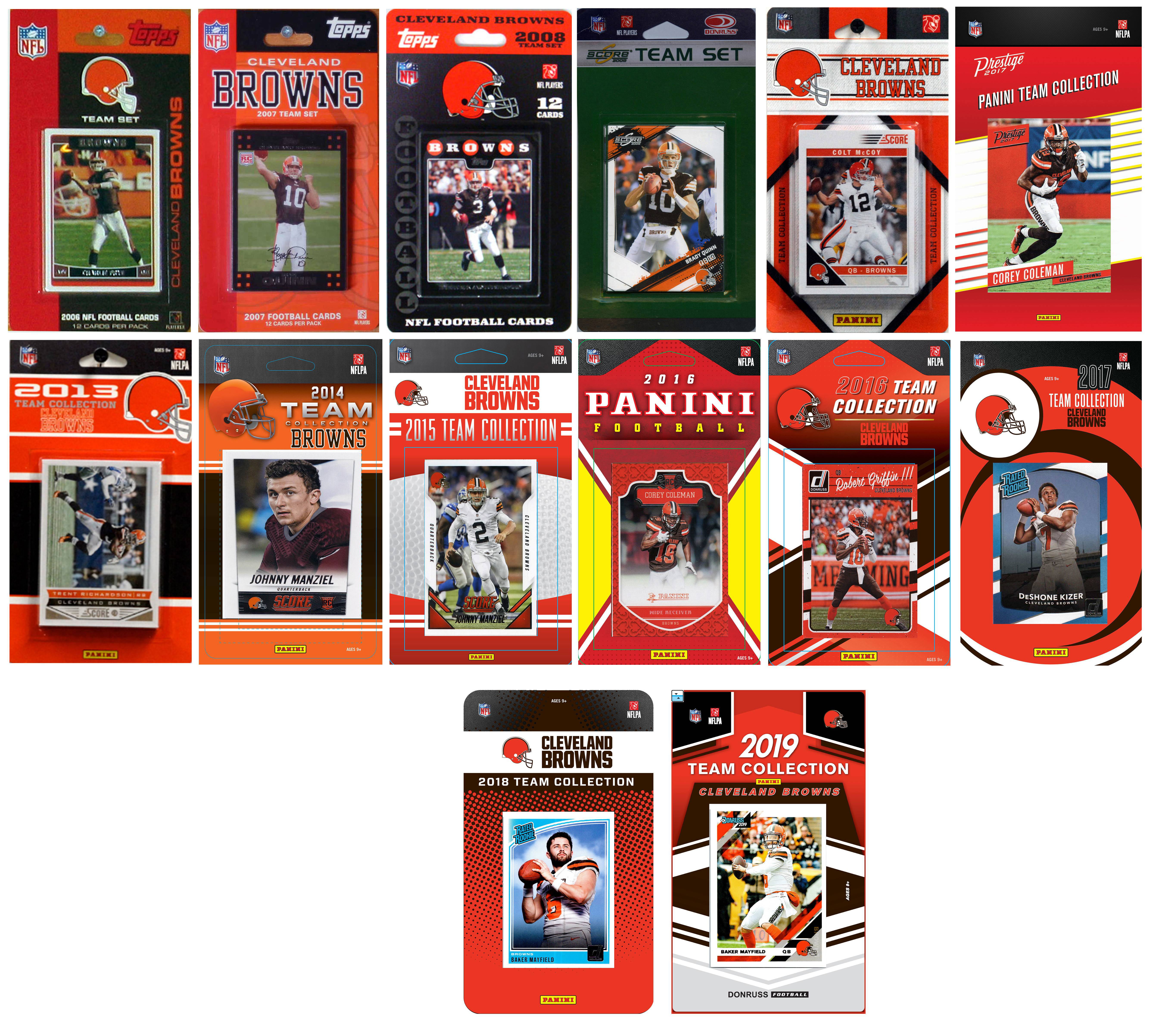 Picture of C&I Collectables BROWNS1519TS NFL Cleveland Browns 15 Different Licensed Trading Card Team Set