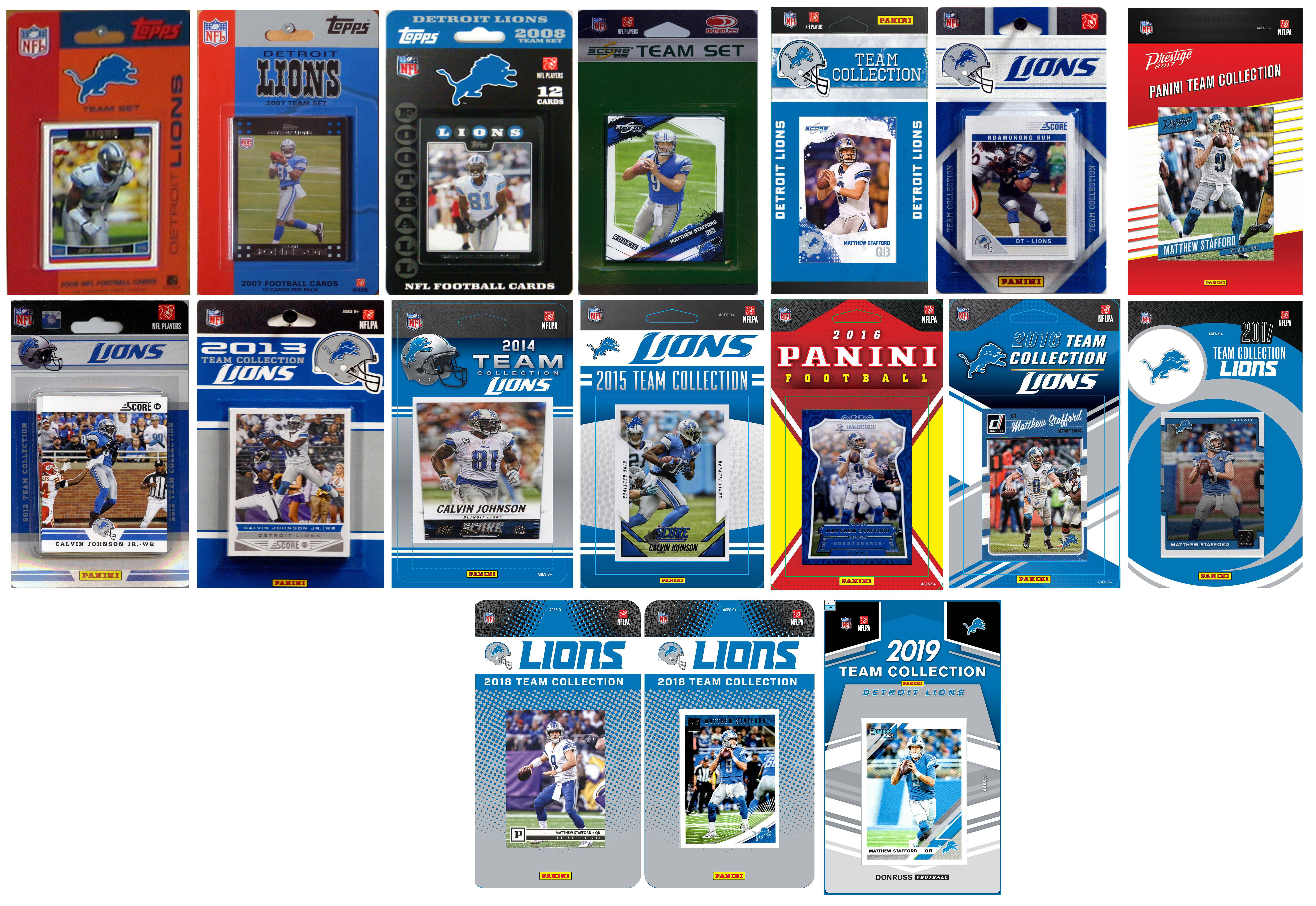 Picture of C&I Collectables LIONS1719TS NFL Detroit Lions 17 Different Licensed Trading Card Team Set