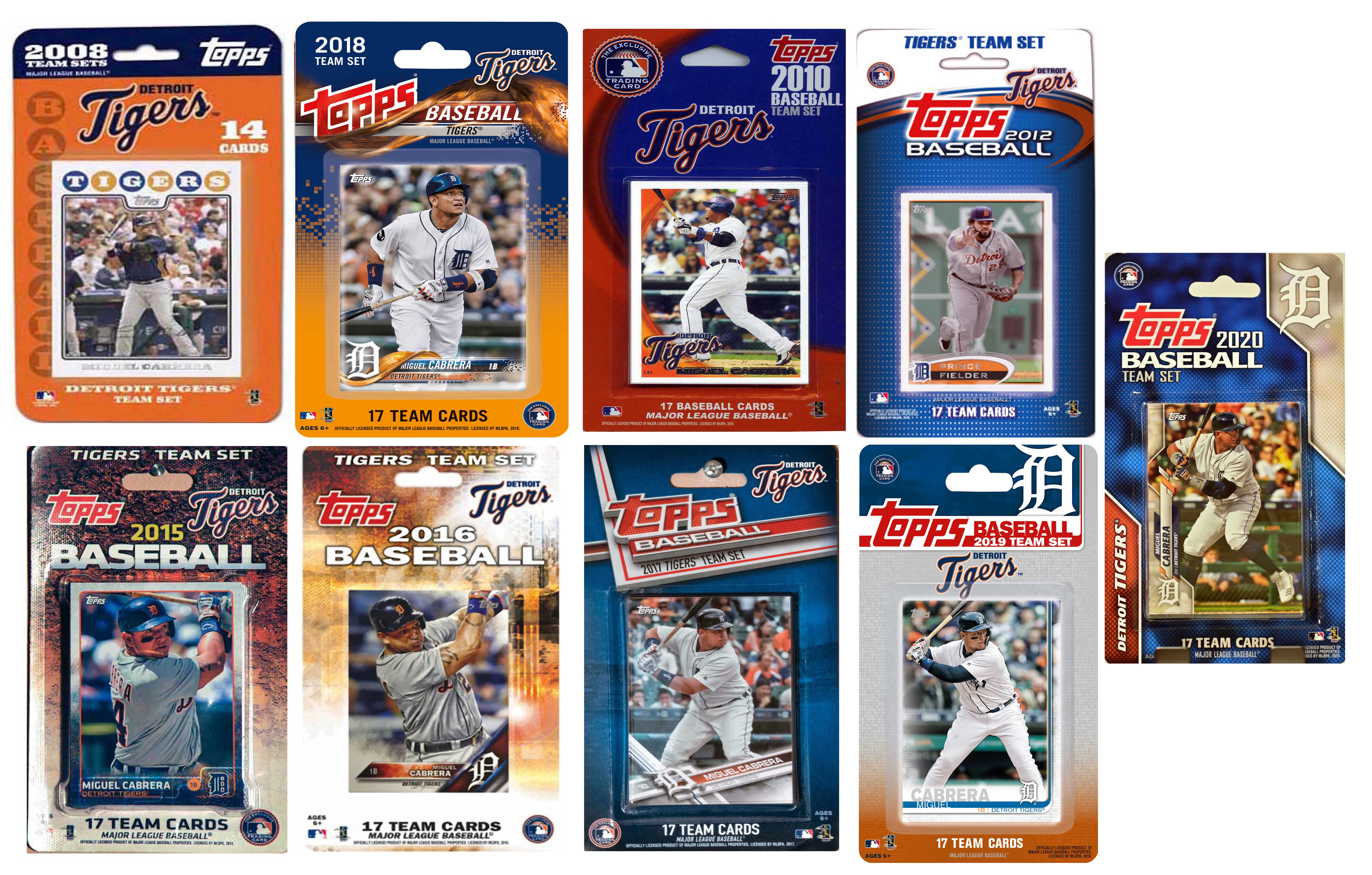 MLB Detroit Tigers Trading cards, White, One Size