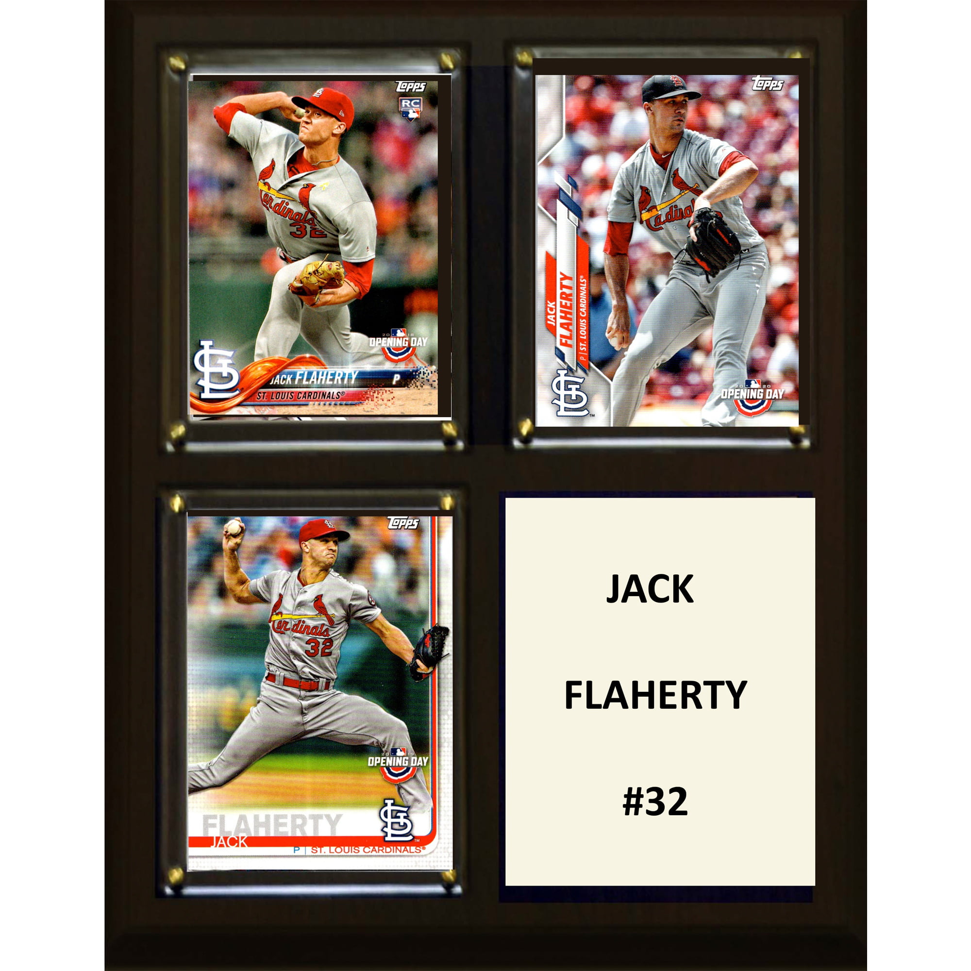 C&I Collectables 810FLAHERTY 8 x 10 in. MLB Jack Flaherty St Louis Cardinals Three Card Plaque -  Williams & Son Saw & Supply