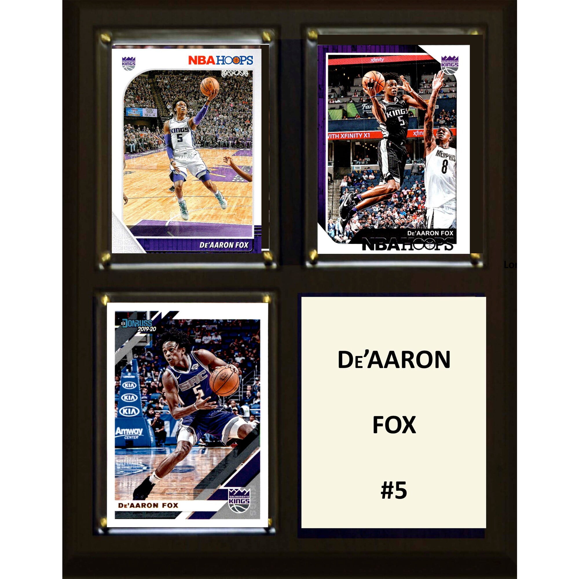 Picture of C&I Collectables 810DFOX 8 x 10 in. NBA De Aaron Fox Sacramento Kings Three Card Plaque