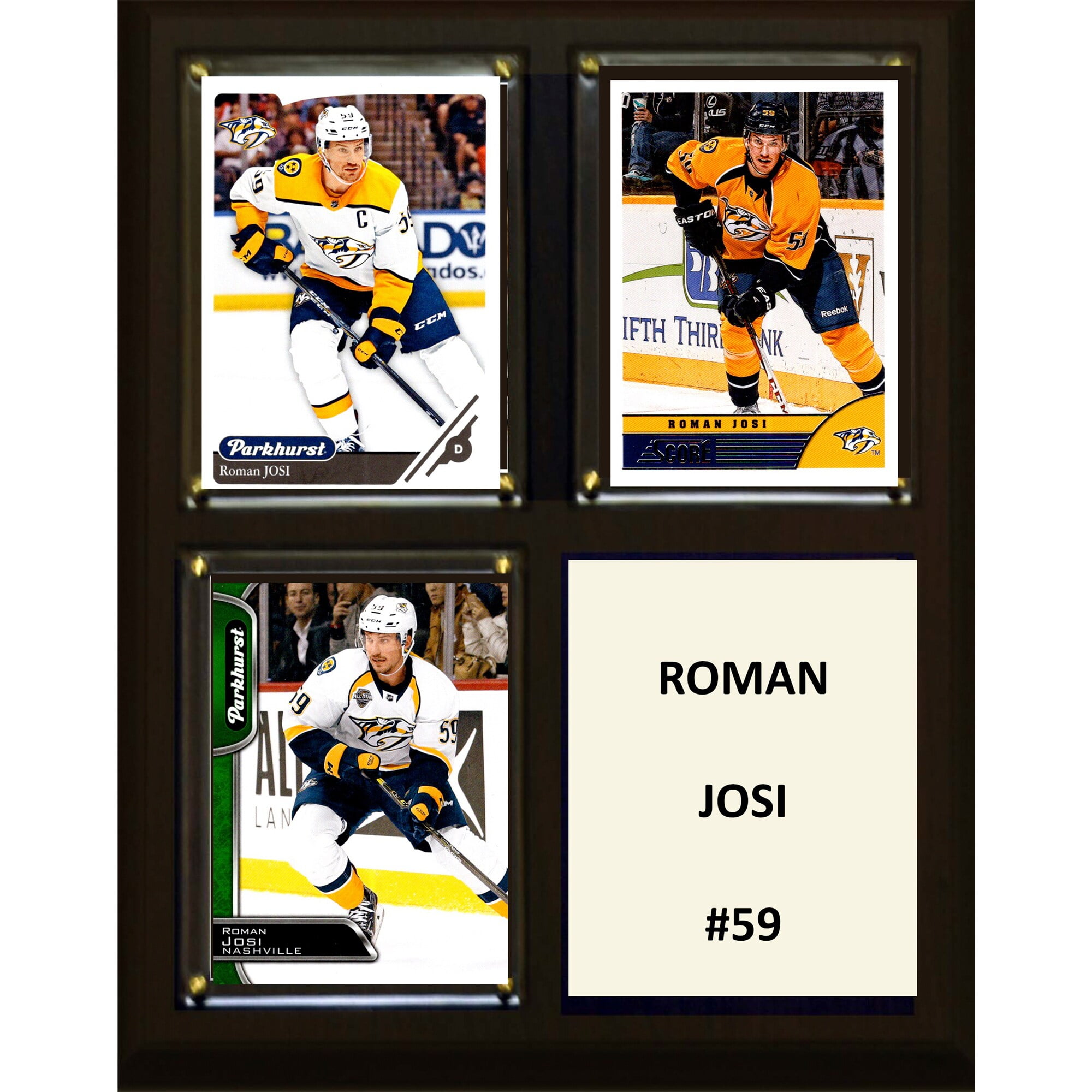 Picture of C&I Collectables 810JOSI 8 x 10 in. NHL Roman Josi Nashville Predators Three Card Plaque