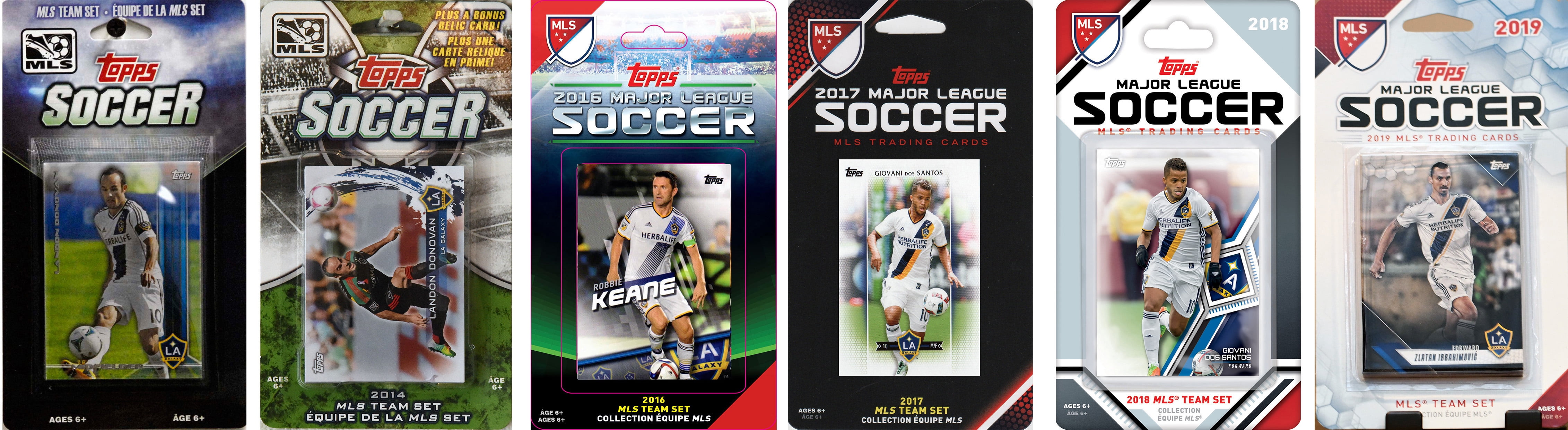 Picture of C&I Collectables GALAXY619TS MLS Los Angeles Galaxy 6 Different Licensed Trading Card Team Set
