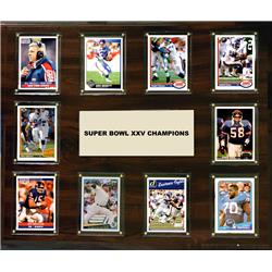 C & I Collectables 1518SB25 15 x 18 in. NFL New York Giants Super Bowl 25 - 10-Card Plaque -  C & I Collectables Inc