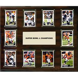 C & I Collectables 1518SB50 15 x 18 in. NFL Denver Broncos Super Bowl 50 - 10-Card Plaque -  C & I Collectables Inc