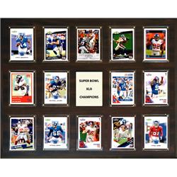 C & I Collectables 162014SB42 16 x 20 in. NFL New York Giants Super Bowl 42 - 14-Card Plaque -  C & I Collectables Inc