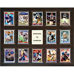 C & I Collectables 162014SB21 16 x 20 in. NFL New York Giants Super Bowl 21 - 14-Card Plaque -  C & I Collectables Inc