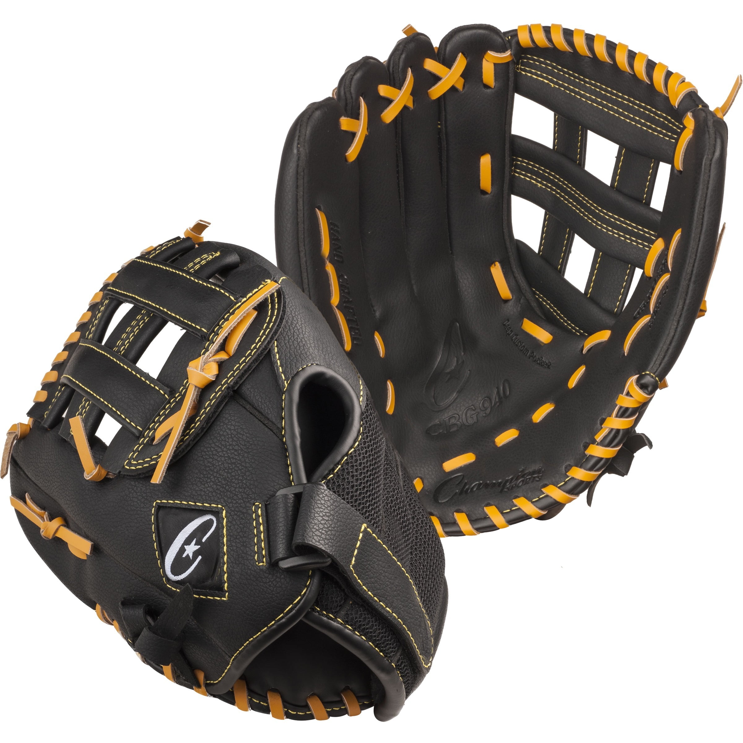 Picture of Champion Sports 030607 12 in.Black Baseball - Softball Fielders Glove - Left Hand Throw